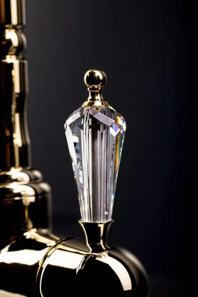 Смеситель для ванны Boheme Crystal золото 293-CRST (детальная фотография), классические, ретро, с элементами стекла, с элементами керамики, декорированные