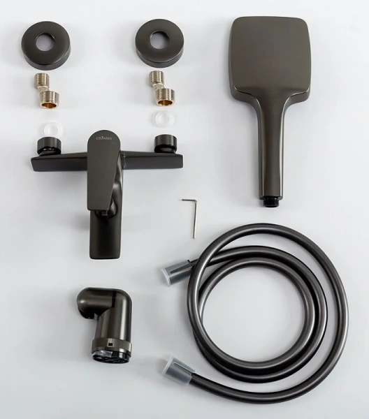 Смеситель для ванны Cezares Liner оружейная сталь LINER-VD-GM (детальная фотография), другие