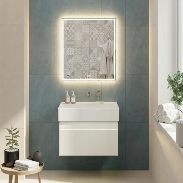 Тумба под раковину подвесная Kerama Marazzi Logica 70 см белая LOG.70.2\WHT (детальная фотография), в наличии