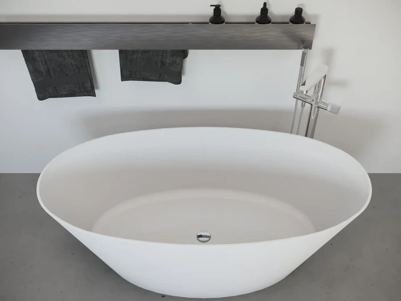 Ванна из искусственного камня Belux Дубай ВД - 1600, 4810924280480, 160 x 80 см, белый (детальная фотография), овальные