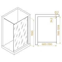 Душевая перегородка RGW Walk In WA-001 120 см профиль хром стекло прозрачное