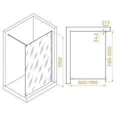 Душевая перегородка RGW Walk In WA-001 120 см профиль хром стекло прозрачное