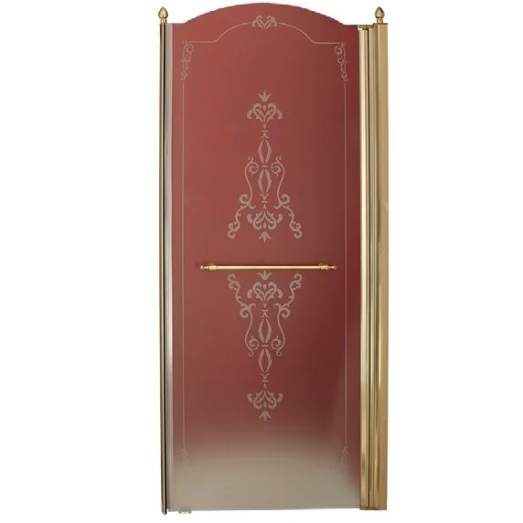 Душевая дверь в нишу Migliore Diadema 80 см профиль бронза стекло прозрачное декорированное правая 22713 (детальная фотография), классические, ретро, декорированные