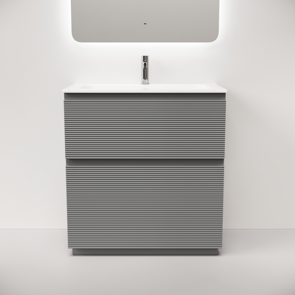 Тумба под раковину напольная Sancos Folk Floor 80 см ergraut soft FL80FES (детальная фотография), напольная, пристенная