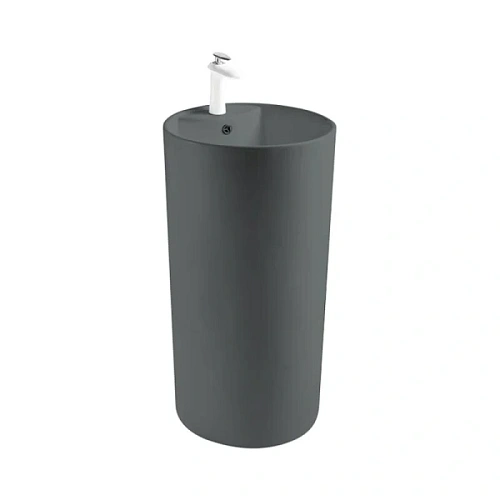 Раковина напольная SantiLine 46 см серая матовая - фото 4