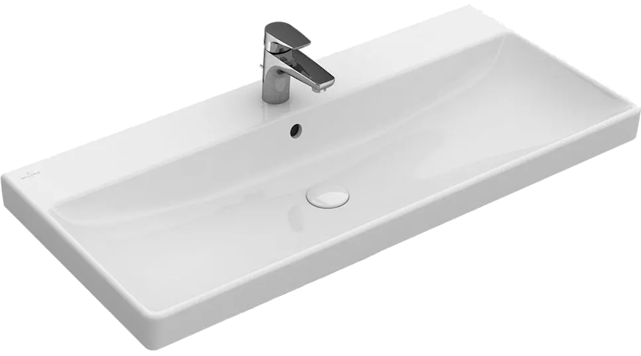 Тумба с раковиной подвесная Villeroy & Boch Avento A89200B4 100 см белая (детальная фотография), моноблок
