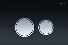 Клавиша смыва Акватек черная/ободок хром