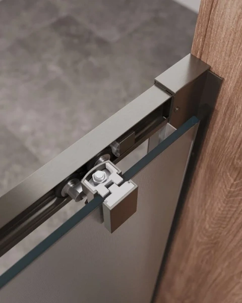 Душевая дверь в нишу Cezares Molveno 120 см стекло рифленое профиль оружейная сталь MOLVENO-BF-1-120-P-GM (детальная фотография), раздвижные