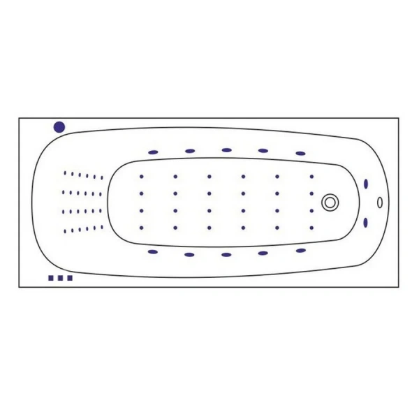 Ванна гидромассажная Whitecross Layla Nano, 170 х 75 см, увеличенная толщина акрила, усиленная армировка, белый/хром, 0102.170075.100.NANO.CR (детальная фотография), акриловые