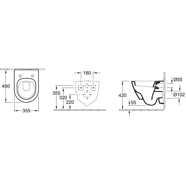 Схема (детальная фотография), без бачка, со скрытым бачком