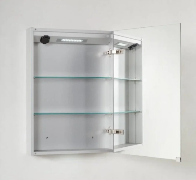 Зеркальный шкаф с подсветкой BelBagno Spc 50 см правый SPC-1A-DL-BL-500 (детальная фотография), навесные