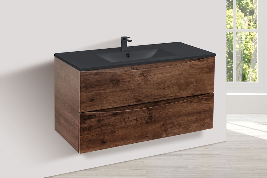 Тумба под раковину подвесная Vincea Mia 100,6 см R.Wood VMC-2MC100RW (детальная фотография), моноблок