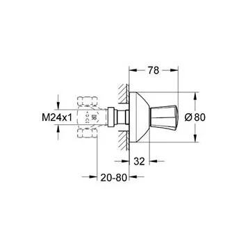 Запорный вентиль Grohe Costa L 19808001 (детальная фотография), нет в наличии