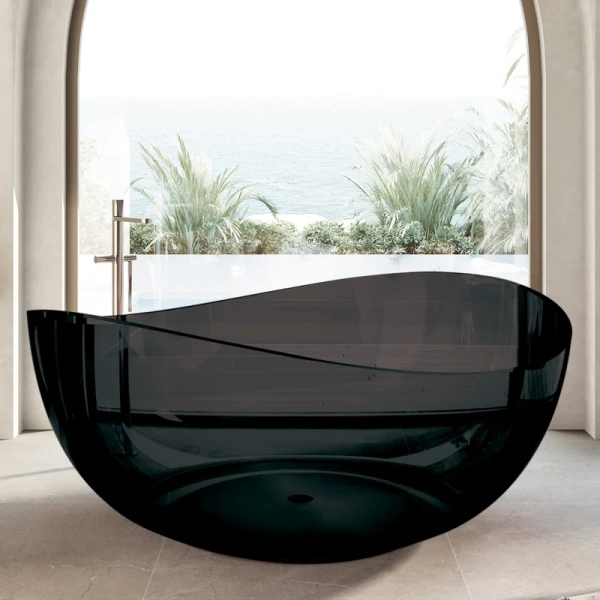 Ванна из полиэфирной смолы Abber Kristall 150x150 см черная AT9705Onyx (детальная фотография)