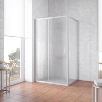 Душевой уголок профиль матовый хром стекло шиншилла Vegas-glass