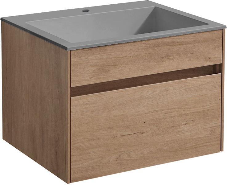 Тумба под раковину подвесная Vincea Chiara 59,2 см N.Oak VMC-2C600NO (детальная фотография), комплект (набор)