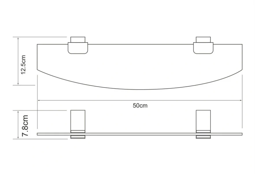 Полочка для ванной WasserKRAFT Abens черная K-3224 (детальная фотография), современные, hi-tech
