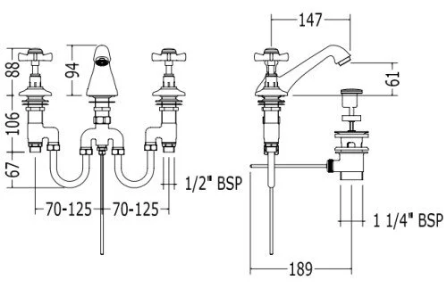 Смеситель для раковины Devon&Devon Coventry MARF26 (детальная фотография), для раковины