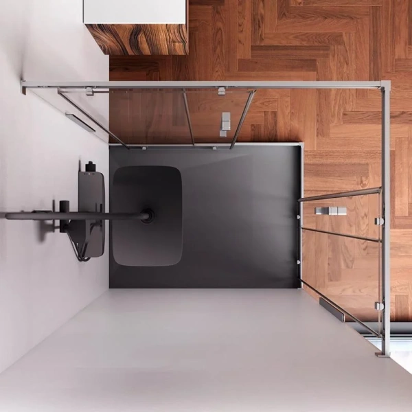 Душевой уголок Am.Pm Func W84G-403-12090 120x90 см профиль алюминий (детальная фотография), 120х90