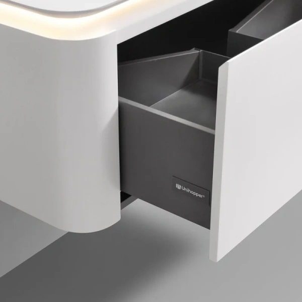 Тумба с раковиной подвесная Black&White Universe 120 см Milk white 9251200 (детальная фотография), 120 см