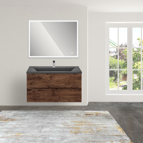 Тумба под раковину подвесная Vincea Mia 74 см R.Wood VMC-2MA750RW (детальная фотография), подвесная, пристенная