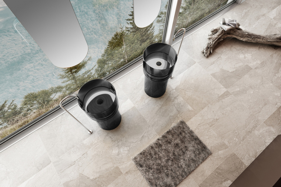 Раковина напольная Abber Kristall 45 см черная AT2701Onyx (детальная фотография), черные