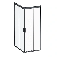 Душевой уголок Am.Pm Gem S 100x80 см профиль черный матовый, стекло прозрачное