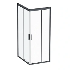 Душевой уголок Am.Pm Gem S 100x80 см профиль черный матовый, стекло прозрачное