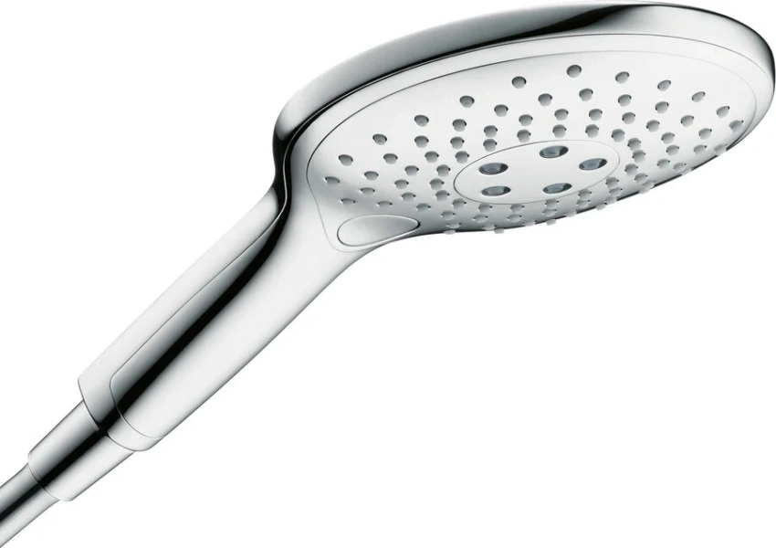 Душевой гарнитур Hansgrohe Raindance Select 27803 с мыльницей (детальная фотография), хром, белые