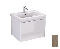 Тумба под раковину подвесная Velvex Klaufs 60 см белая/дерево