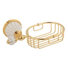 Решетка для ванной Migliore Olivia белая керамика с золотым декором