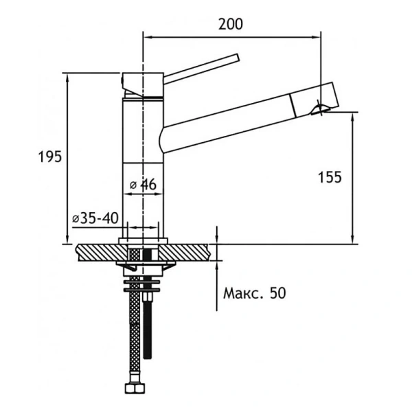 Смеситель для кухни Timo Saona шампань 2303F Champagne (детальная фотография), для кухни