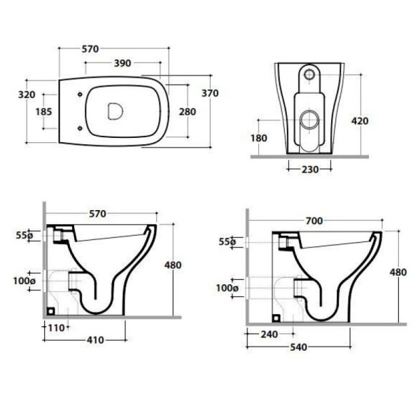 Схема (детальная фотография), без бачка, со скрытым бачком