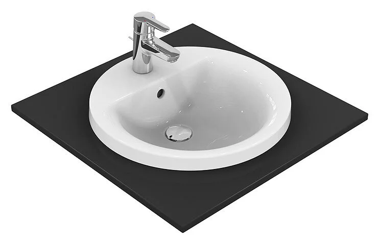 Раковина Ideal Standard Connect 48 см белая E504201 (детальная фотография), встраиваемые (в столешницу), пристенные