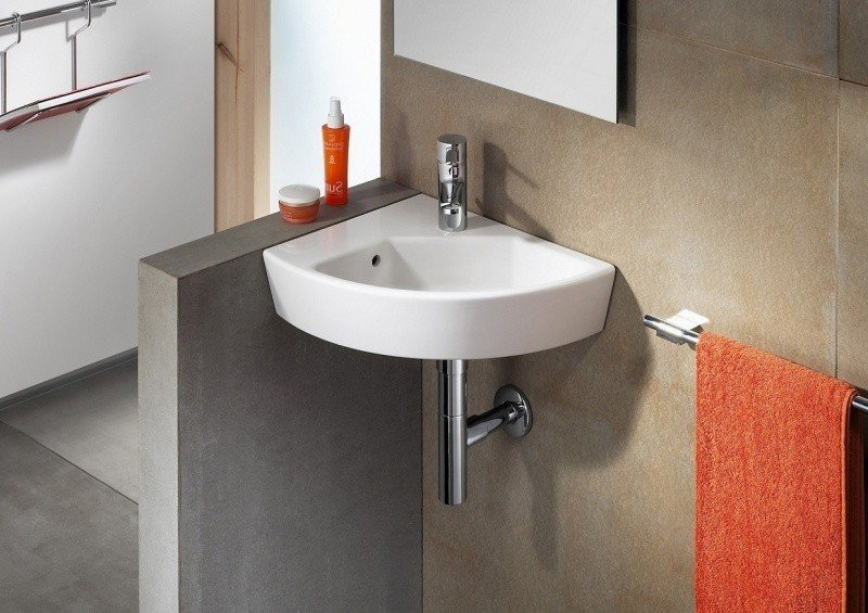 Раковина угловая Roca Hall 32762 43x35 см (детальная фотография), современные, hi-tech