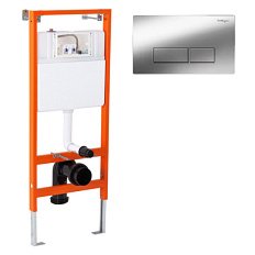 Инсталляция для унитаза BelBagno кнопка хром