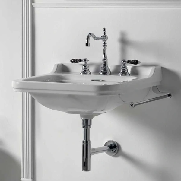 Раковина Kerasan Waldorf 60 см с 1 отверстием под смеситель 4140K1bi/cr*1 (детальная фотография), подвесные, на пьедестал, пристенные