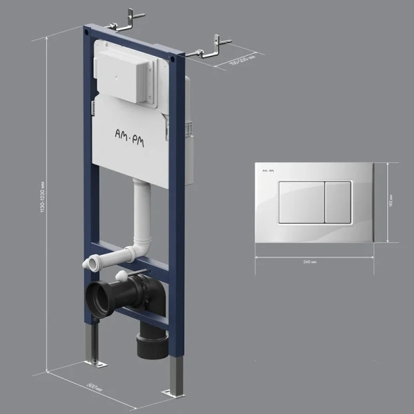 Инсталляция для унитаза Am.Pm PrimeFit с белой клавишей I012709.0201 (детальная фотография), нет в наличии