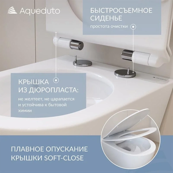 Унитаз подвесной Aqueduto Ovo безободковый OVOT0110 (детальная фотография) index_1