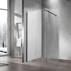 Душевая перегородка Vincea Walk-in 110 см черная