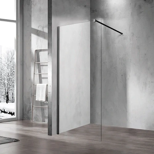 Душевая перегородка Vincea Walk-in 110 см черная - фото 1