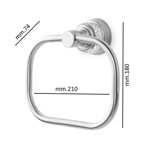 Полотенцедержатель Boheme Aura хром 10245-CR (детальная фотография), классические, ретро, с кристаллами swarovski, декорированные