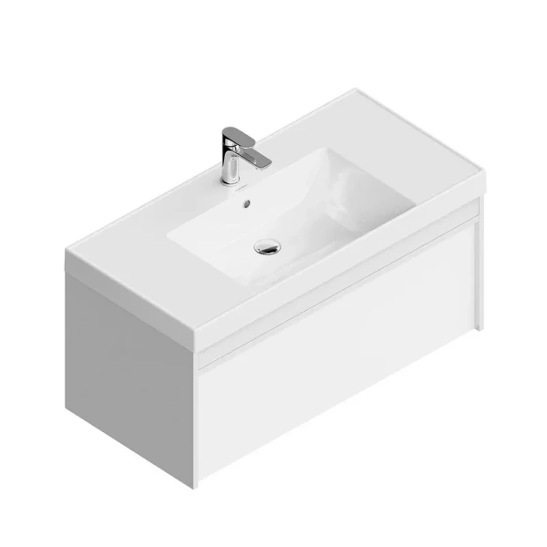 Тумба под раковину подвесная Kerama Marazzi Modula 100 см белая MOD.100.1+1\WHT (детальная фотография), 100 см