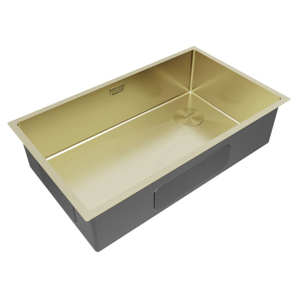 Мойка для кухни Paulmark Next-Skew 74 см светлое золото PM887444-LG (детальная фотография), врезные, встраиваемые