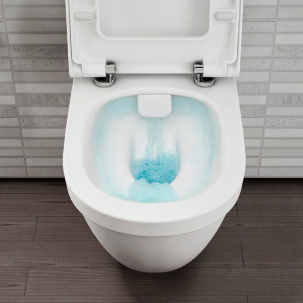 Унитаз подвесной VitrA S50 безободковый 7740B003-0075 (детальная фотография), без бачка, со скрытым бачком