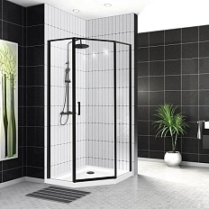 Душевой уголок BelBagno Uno-195 90х90 см профиль черный