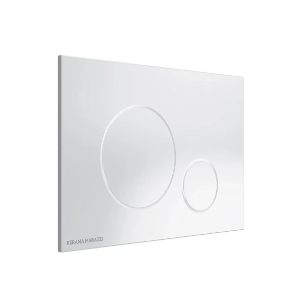 Клавиша смыва Kerama Marazzi белый глянец FPR.A.WHT (детальная фотография), слив эконом-стандарт с двумя клавишами