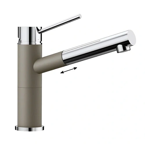 Смеситель для кухни серый беж Blanco Alta-S Compact - фото 5