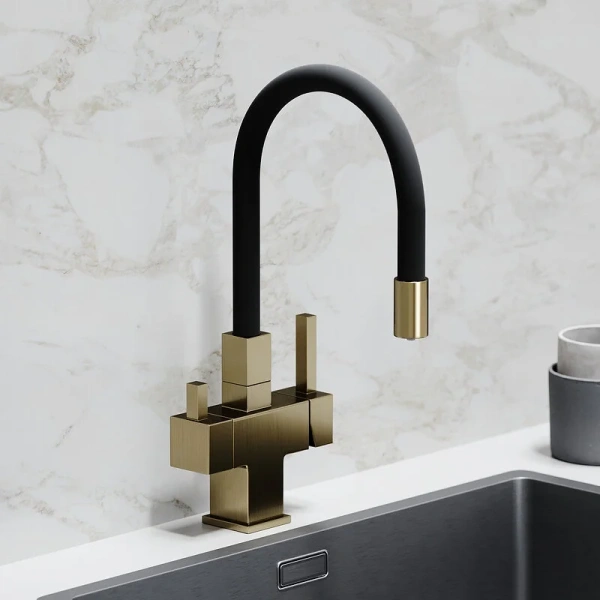 Смеситель для кухни Sancos Arno золото SC4005BG (детальная фотография), однорычажные, двухрычажные