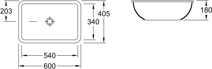 Раковина Villeroy & Boch Loop & Friends 60 см альпийский белый 61630001 (детальная фотография), белые